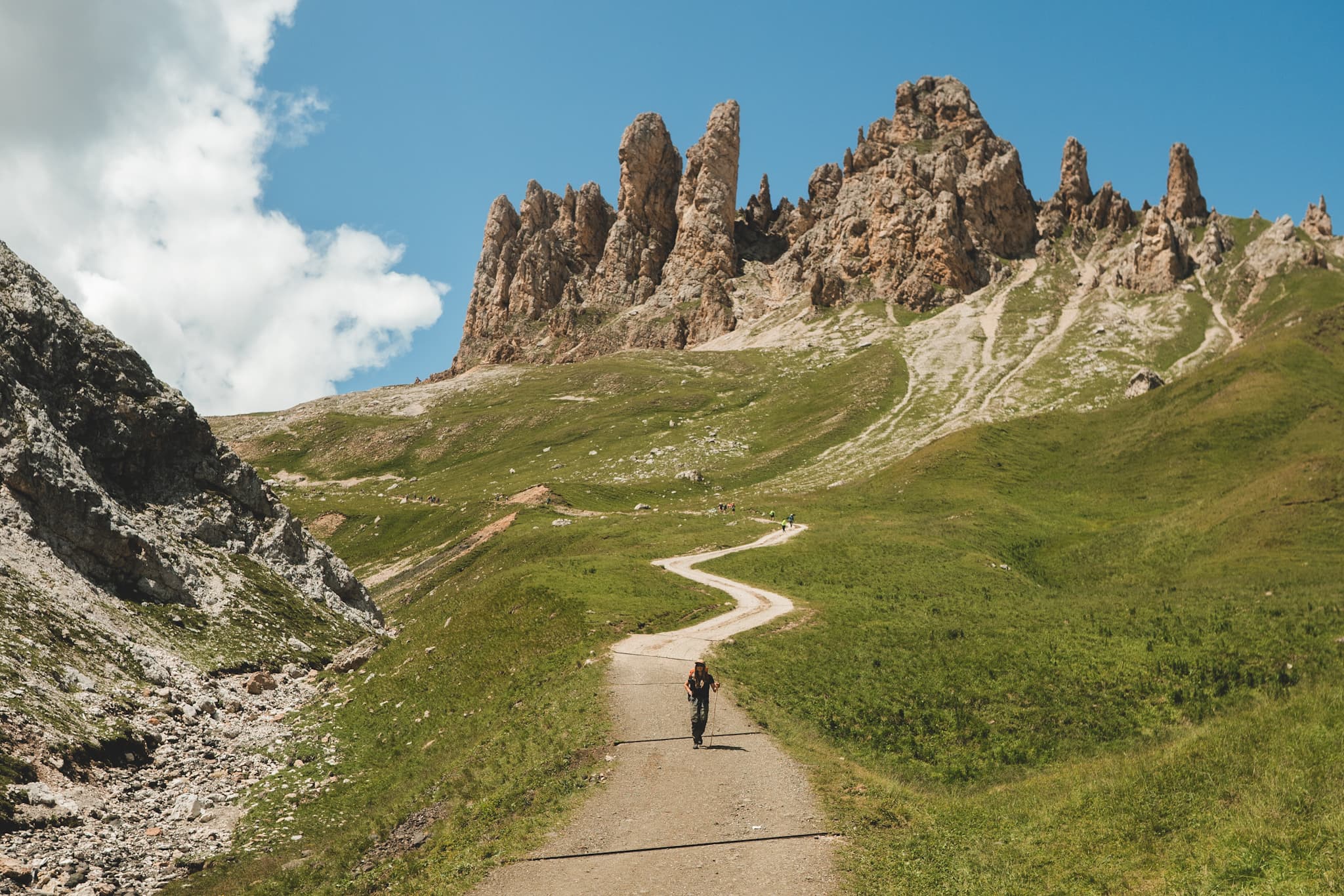 huttentocht met kinderen in de Dolomieten