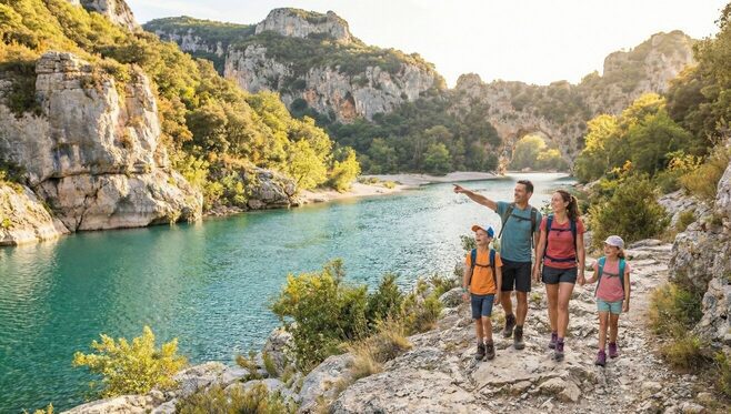 Family ardèche hike